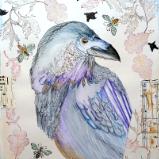 Raven, she whistles night and noon